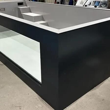 Piscina de polipropileno de 6,5 mx 2,5 m con ventana de 4 m